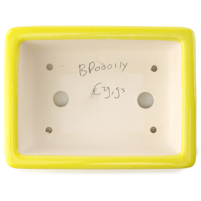 Pot à bonsaï rectangulaire jaune par Yixing - 180 x 125 x 60 mm