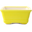Rectangular yellow bonsai pot by Yixing - 180 x 130 x 50 mm