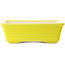 Rectangular yellow bonsai pot by Yixing - 180 x 130 x 50 mm