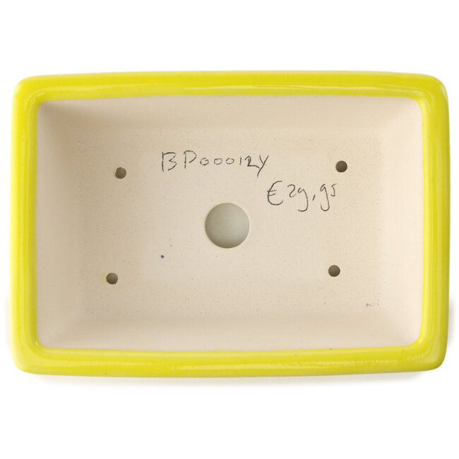 Maceta rectangular amarilla para bonsái de Yixing - 180 x 130 x 50 mm