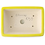 Pot à bonsaï rectangulaire jaune par Yixing - 180 x 130 x 50 mm
