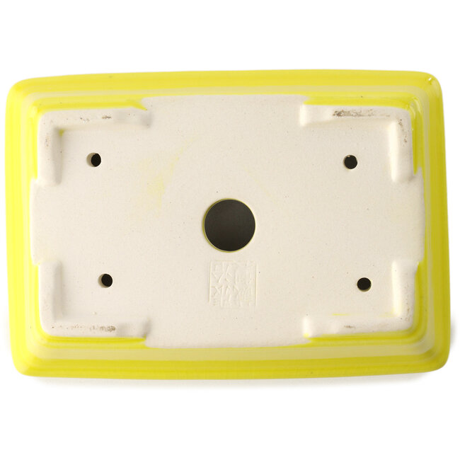 Maceta rectangular amarilla para bonsái de Yixing - 180 x 130 x 50 mm