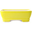 Pot à bonsaï rectangulaire jaune par Yixing - 180 x 140 x 60 mm