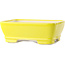 Pot à bonsaï rectangulaire jaune par Yixing - 180 x 140 x 60 mm