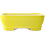 Rectangular yellow bonsai pot by Yixing - 180 x 140 x 60 mm