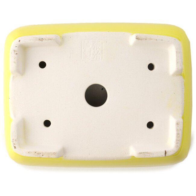 Maceta rectangular para bonsái amarilla de Yixing - 180 x 140 x 60 mm