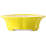 Round yellow bonsai pot by Yixing - 205 x 205 x 65 mm