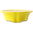 Pot à bonsaï rond jaune par Yixing - 205 x 205 x 65 mm