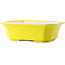 Rectangular yellow bonsai pot by Yixing - 220 x 180 x 60 mm