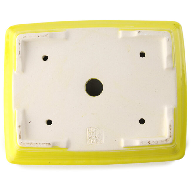 Rectangular yellow bonsai pot by Yixing - 215 x 170 x 70 mm