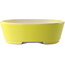 Pot à bonsaï ovale jaune par Yixing - 235 x 185 x 75 mm