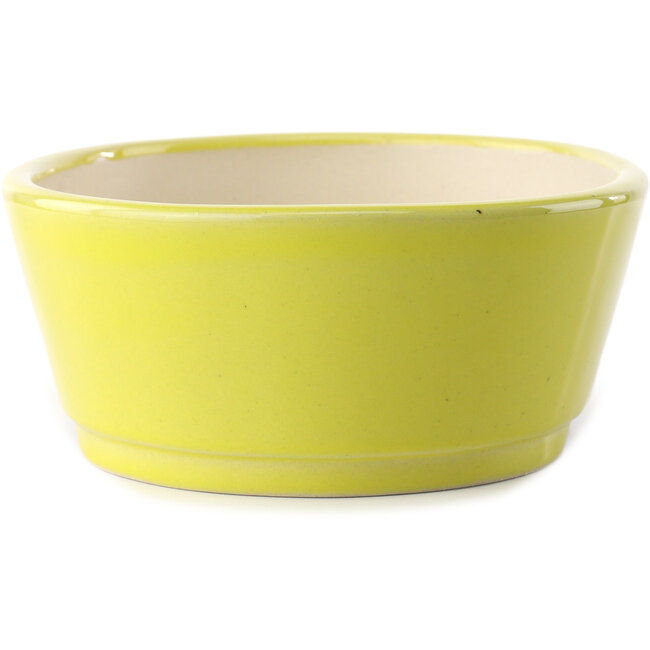 Vaso bonsai ovale giallo di Yixing - 235 x 185 x 75 mm
