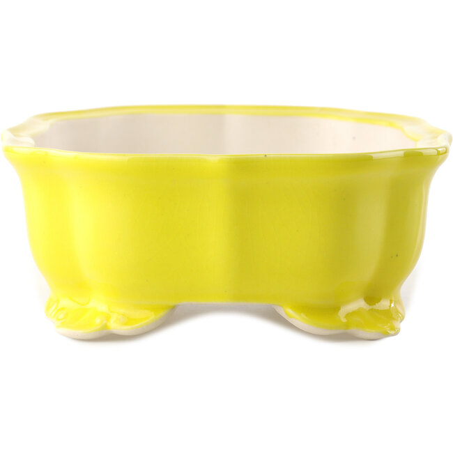 Mokko yellow bonsai pot by Yixing - 245 x 190 x 70 mm
