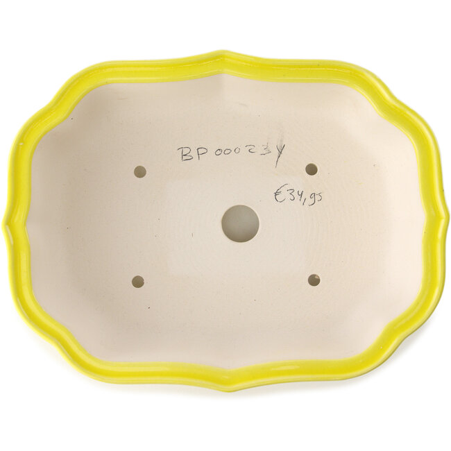 Pot à bonsaï jaune Mokko par Yixing - 245 x 190 x 70 mm