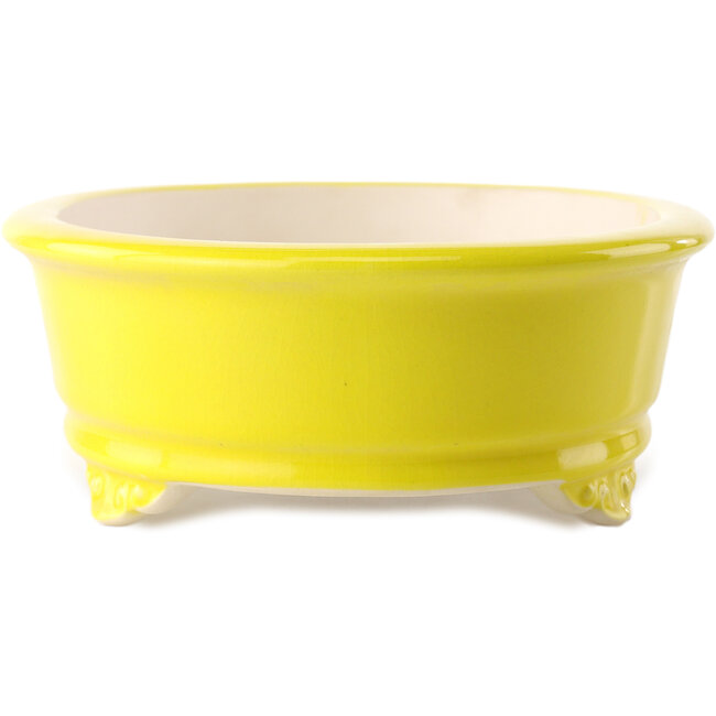 Vaso bonsai ovale giallo di Yixing - 270 x 200 x 80 mm