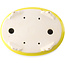 Pot à bonsaï ovale jaune par Yixing - 270 x 200 x 80 mm