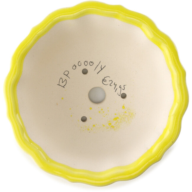 Ronde gele bonsaipot van Yixing - 135 x 135 x 65 mm