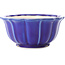 Pot à bonsaï rond bleu foncé par Yixing - 135 x 135 x 65 mm