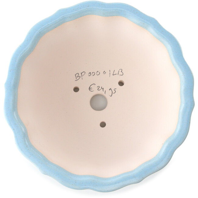 Ronde lichtblauwe bonsaipot van Yixing - 135 x 135 x 65 mm