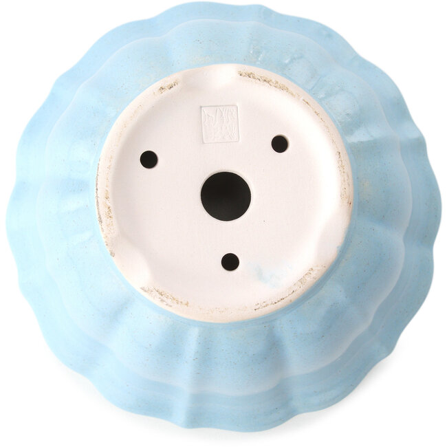 Maceta redonda para bonsái azul claro de Yixing - 135 x 135 x 65 mm