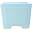 Square light blue bonsai pot by Yixing - 140 x 140 x 110 mm