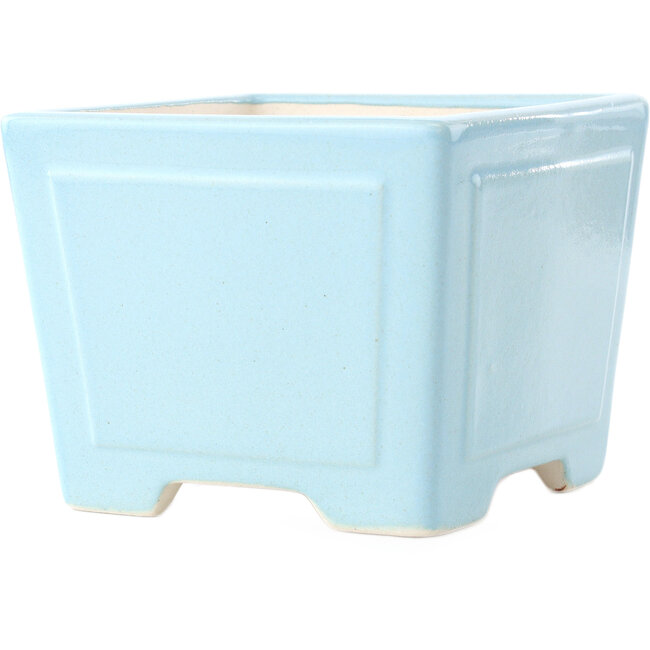 Maceta cuadrada para bonsái azul claro de Yixing - 140 x 140 x 110 mm