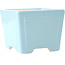 Square light blue bonsai pot by Yixing - 140 x 140 x 110 mm