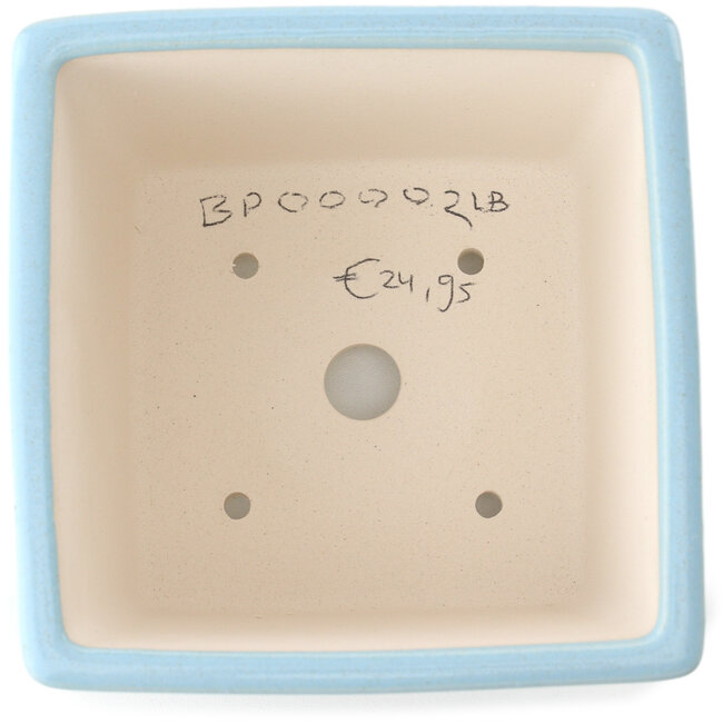 Pot à bonsaï carré bleu clair par Yixing - 140 x 140 x 110 mm