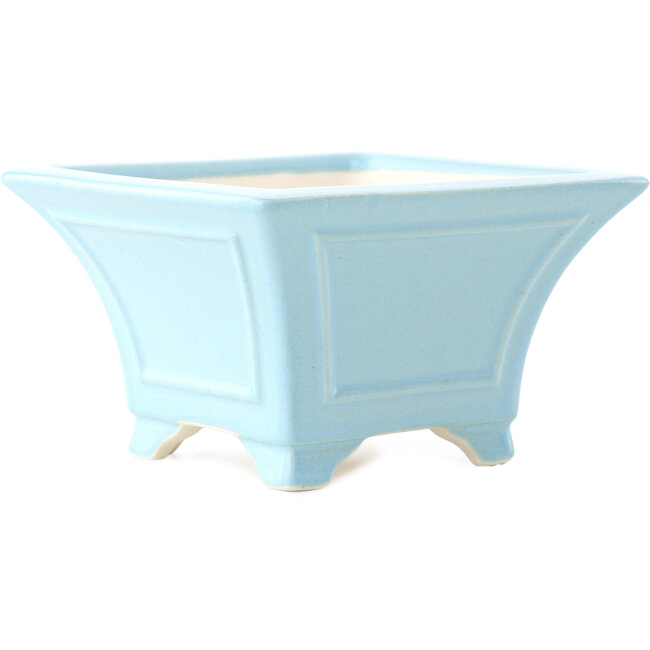 Maceta cuadrada para bonsái azul claro de Yixing - 150 x 150 x 90 mm
