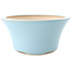 Vaso bonsai rotondo azzurro di Yixing - 160 x 160 x 80 mm