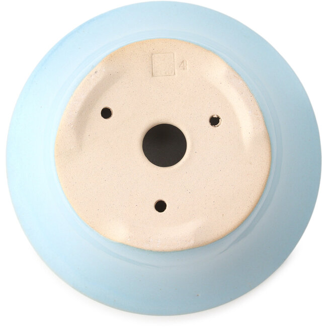 Pot à bonsaï rond bleu clair par Yixing - 160 x 160 x 80 mm