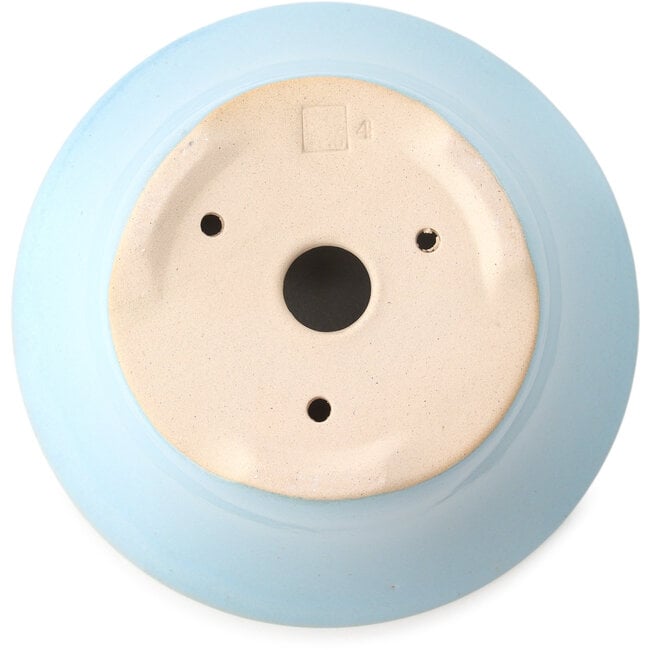 Runder hellblauer Bonsai-Topf von Yixing - 160 x 160 x 80 mm