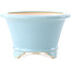Vaso bonsai rotondo azzurro di Yixing - 170 x 170 x 110 mm