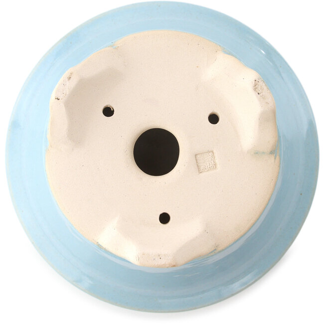 Maceta redonda para bonsái azul claro de Yixing - 170 x 170 x 110 mm