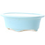 Pot à bonsaï ovale bleu clair par Yixing - 170 x 130 x 60 mm