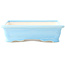 Rectangular light blue bonsai pot by Yixing - 180 x 125 x 60 mm