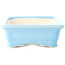 Rectangular light blue bonsai pot by Yixing - 180 x 125 x 60 mm