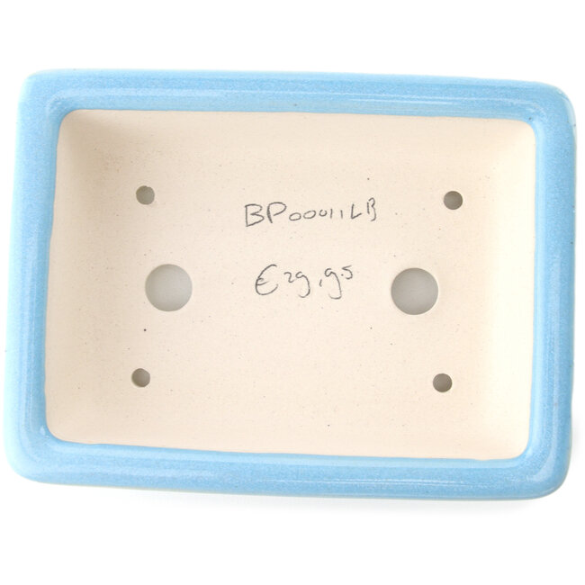 Maceta rectangular para bonsái azul claro de Yixing - 180 x 125 x 60 mm