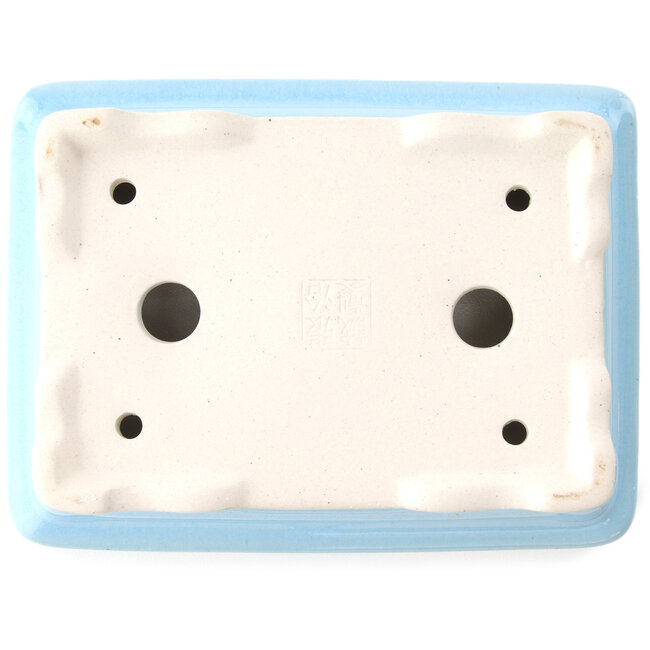 Maceta rectangular para bonsái azul claro de Yixing - 180 x 125 x 60 mm