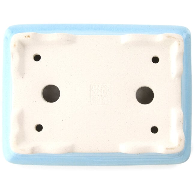 Rechteckiger hellblauer Bonsai-Topf von Yixing - 180 x 125 x 60 mm