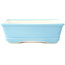 Pot à bonsaï rectangulaire bleu clair par Yixing - 180 x 130 x 50 mm
