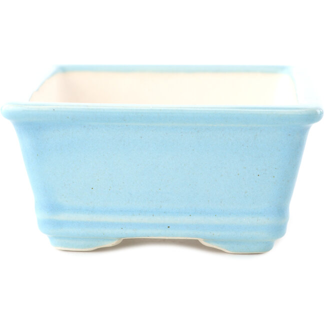 Maceta rectangular para bonsái azul claro de Yixing - 180 x 130 x 50 mm