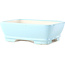 Rectangular light blue bonsai pot by Yixing - 180 x 140 x 60 mm