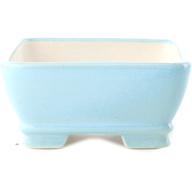 Rechthoekige lichtblauwe bonsaipot van Yixing - 180 x 140 x 60 mm