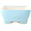 Rectangular light blue bonsai pot by Yixing - 180 x 140 x 60 mm