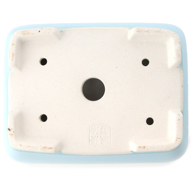 Maceta rectangular para bonsái azul claro de Yixing - 180 x 140 x 60 mm