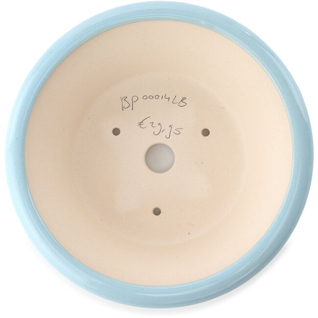 Maceta redonda para bonsái azul claro de Yixing - 215 x 215 x 75 mm