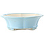 Round light blue bonsai pot by Yixing - 205 x 205 x 65 mm