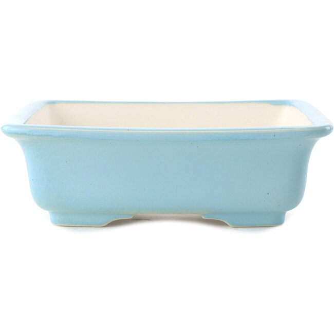 Maceta cuadrada para bonsái azul claro de Yixing - 210 x 210 x 65 mm