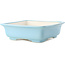 Vaso bonsai quadrato azzurro di Yixing - 210 x 210 x 65 mm